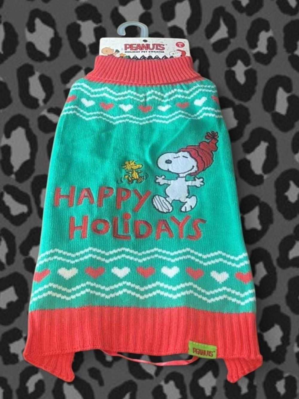 Peanuts Holiday Pet Sweater - Red & Green